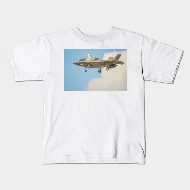 Lockheed Martin F-35 Lightning II Kids T-Shirt by joesaladino
